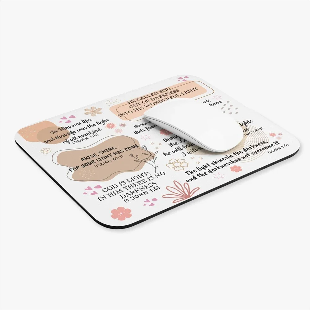Bible Verse Scripture Quotes Mouse Pad | Christian Faith Inspirational Desk Mat